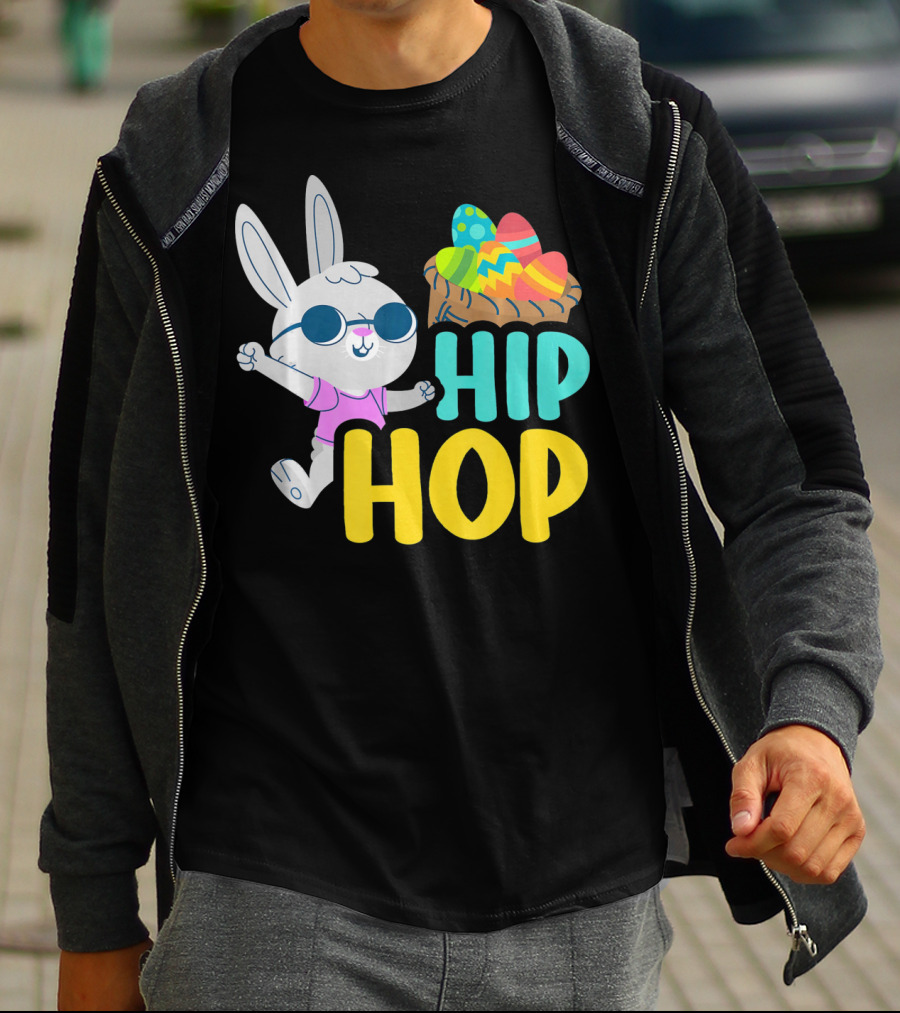 Hip Hop Bunny With Sunglasses And Easter Egg Basket T-Shirt