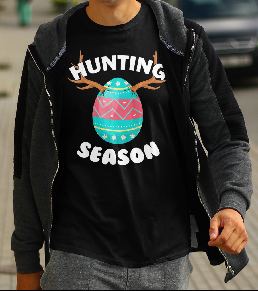Hunting Season Easter Egg Antlers T-Shirt