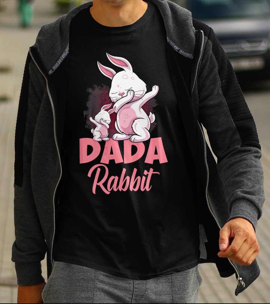 Dada Rabbit Matching Family Bunny Cute Pink Bunny Duo T-Shirt