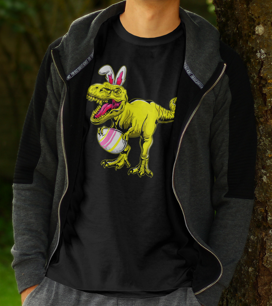 Tyrannosaurus Rex Easter Bunny Dinosaur With Egg T-Shirt