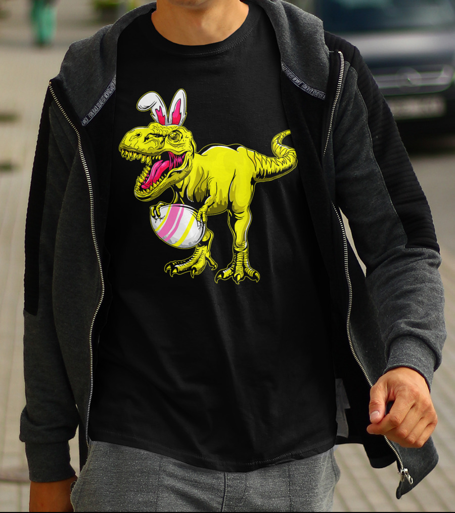 Tyrannosaurus Rex Easter Bunny Dinosaur With Egg T-Shirt