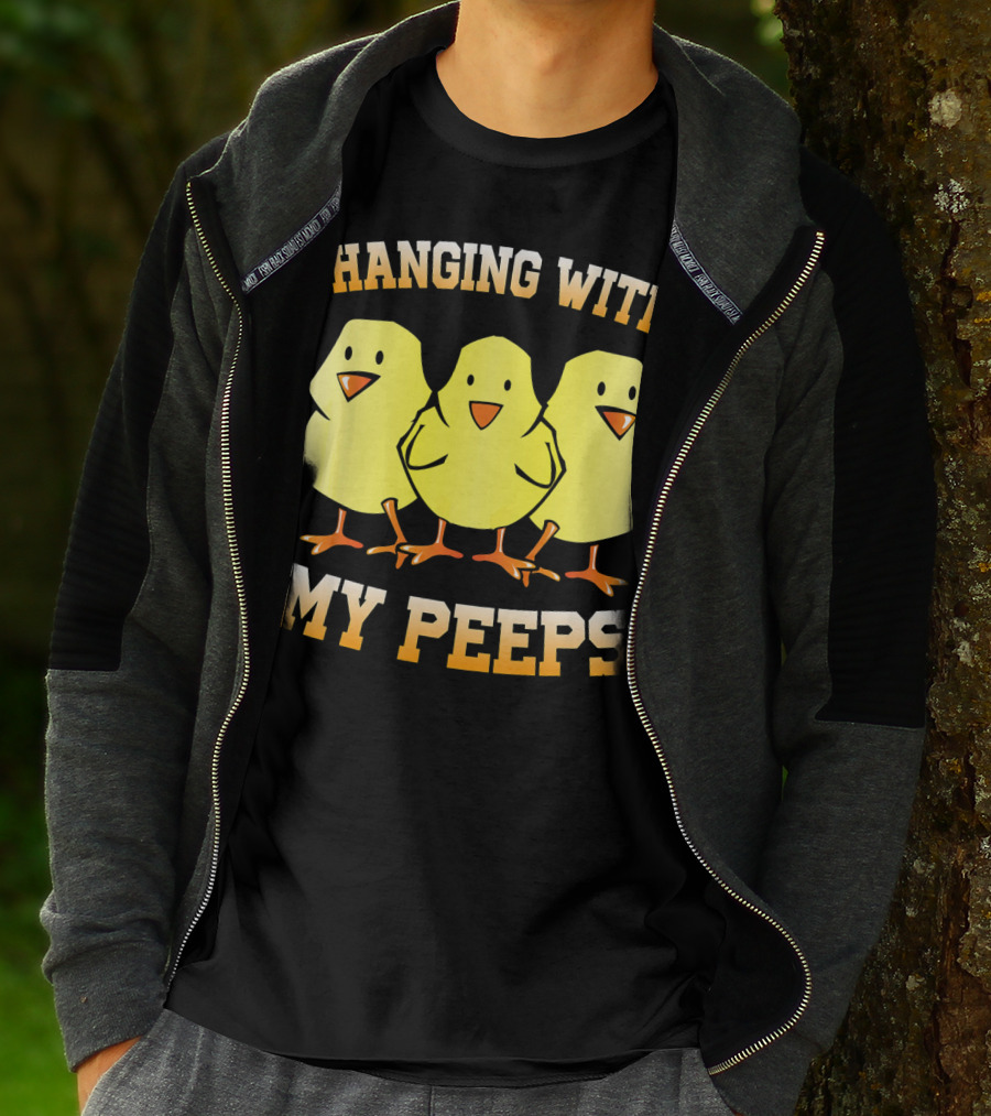 Hanging With My Peeps Yellow Chicks Easter Humor T-Shirt