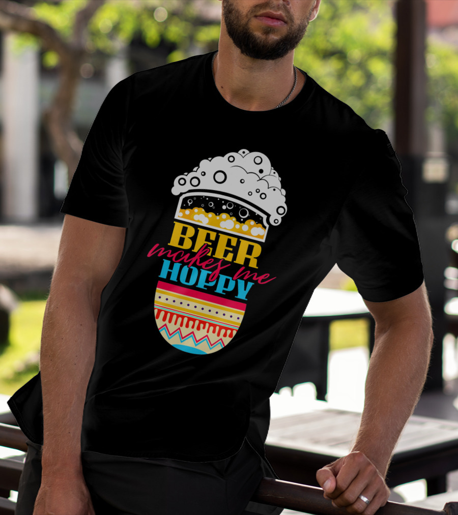 Beer Makes Me Hoppy Easter Egg Beer Foam T-Shirt