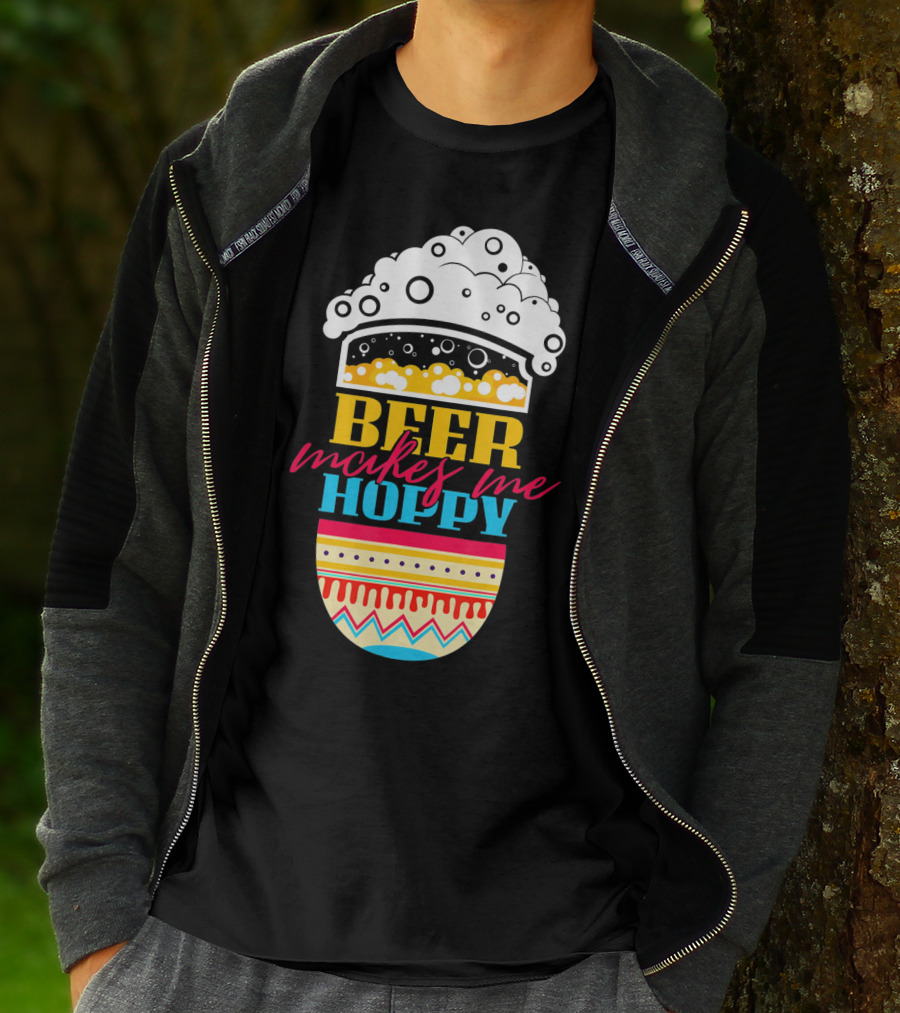 Beer Makes Me Hoppy Easter Egg Beer Foam T-Shirt