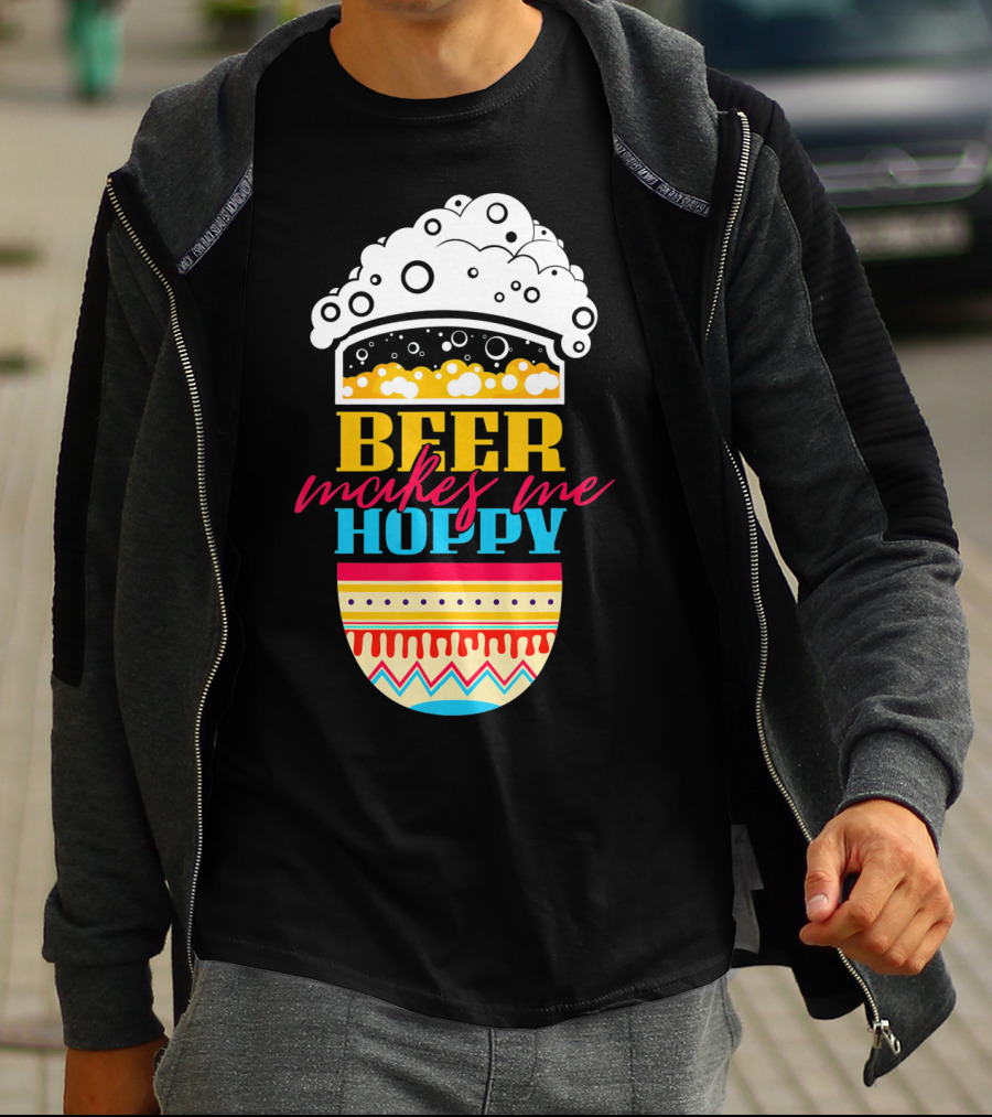 Beer Makes Me Hoppy Easter Egg Beer Foam T-Shirt