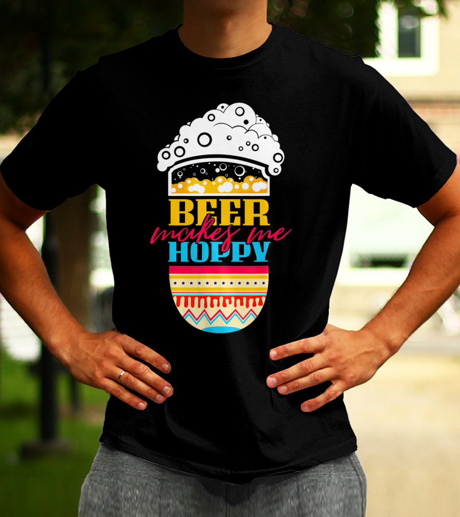 Beer Makes Me Hoppy Easter Egg Beer Foam T-Shirt