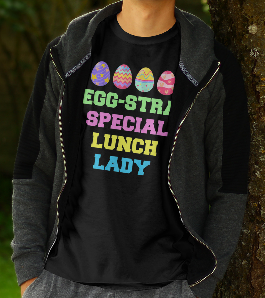 Eggstra Special Lunch Lady Colorful Easter Eggs T-Shirt