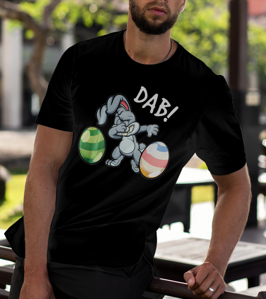 Easter Bunny Dab With Colorful Eggs T-Shirt