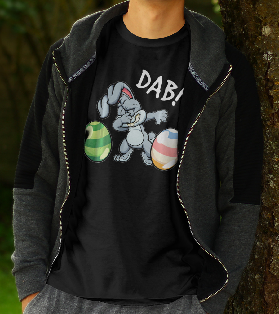 Easter Bunny Dab With Colorful Eggs T-Shirt