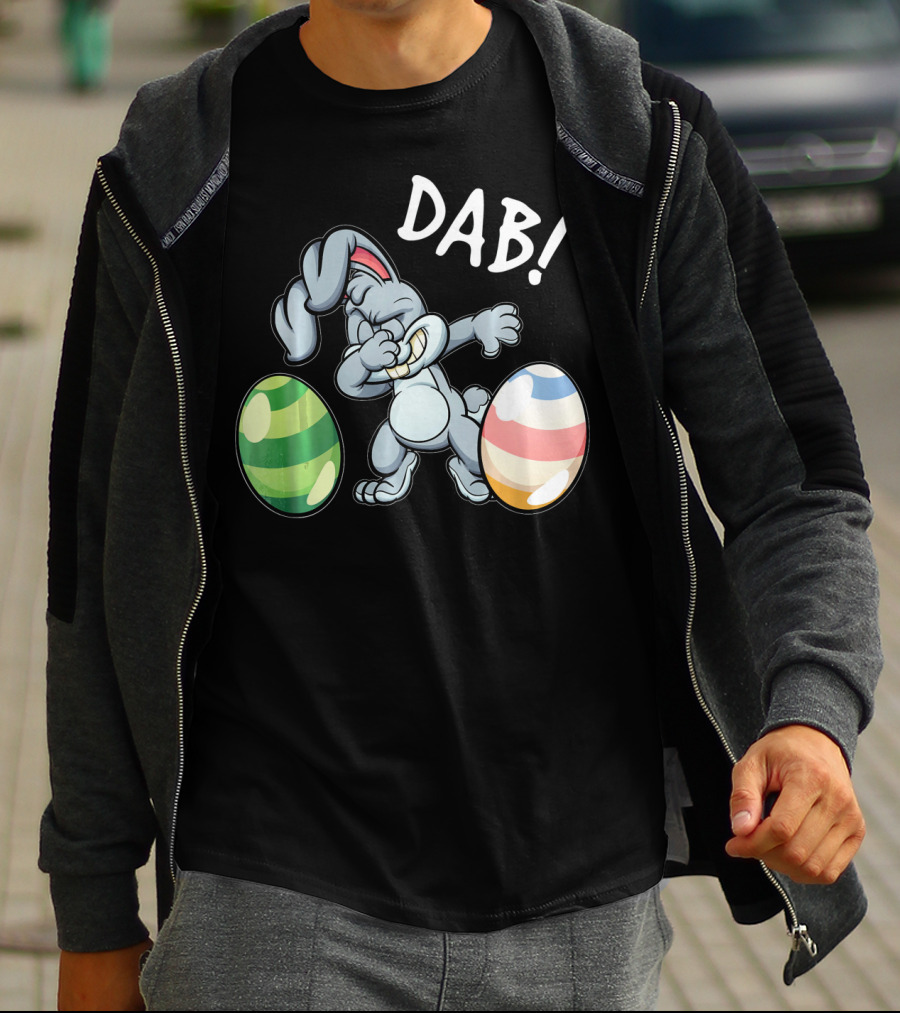 Easter Bunny Dab With Colorful Eggs T-Shirt