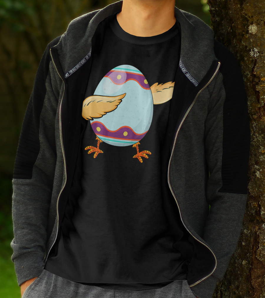 Happy Easter Day Funny Dabbing Egg With Wings And Feet T-Shirt