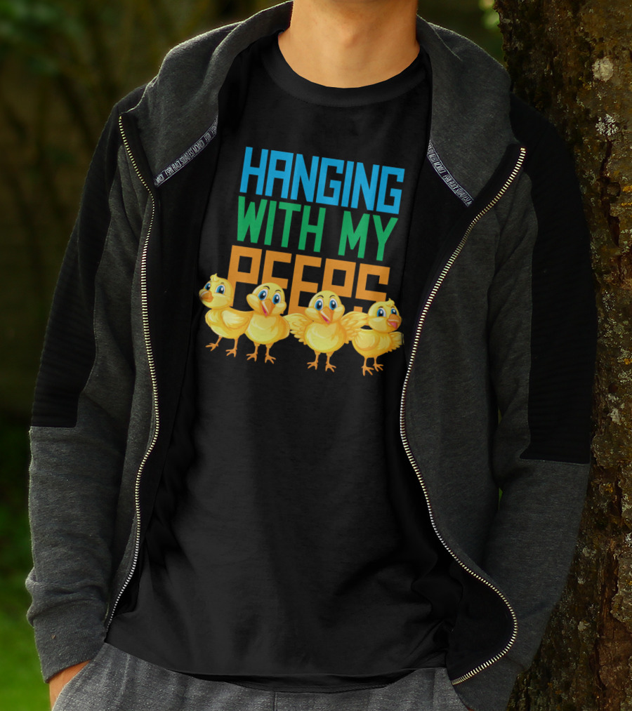 Hanging With My Peeps Easter Chicks Colors T-Shirt