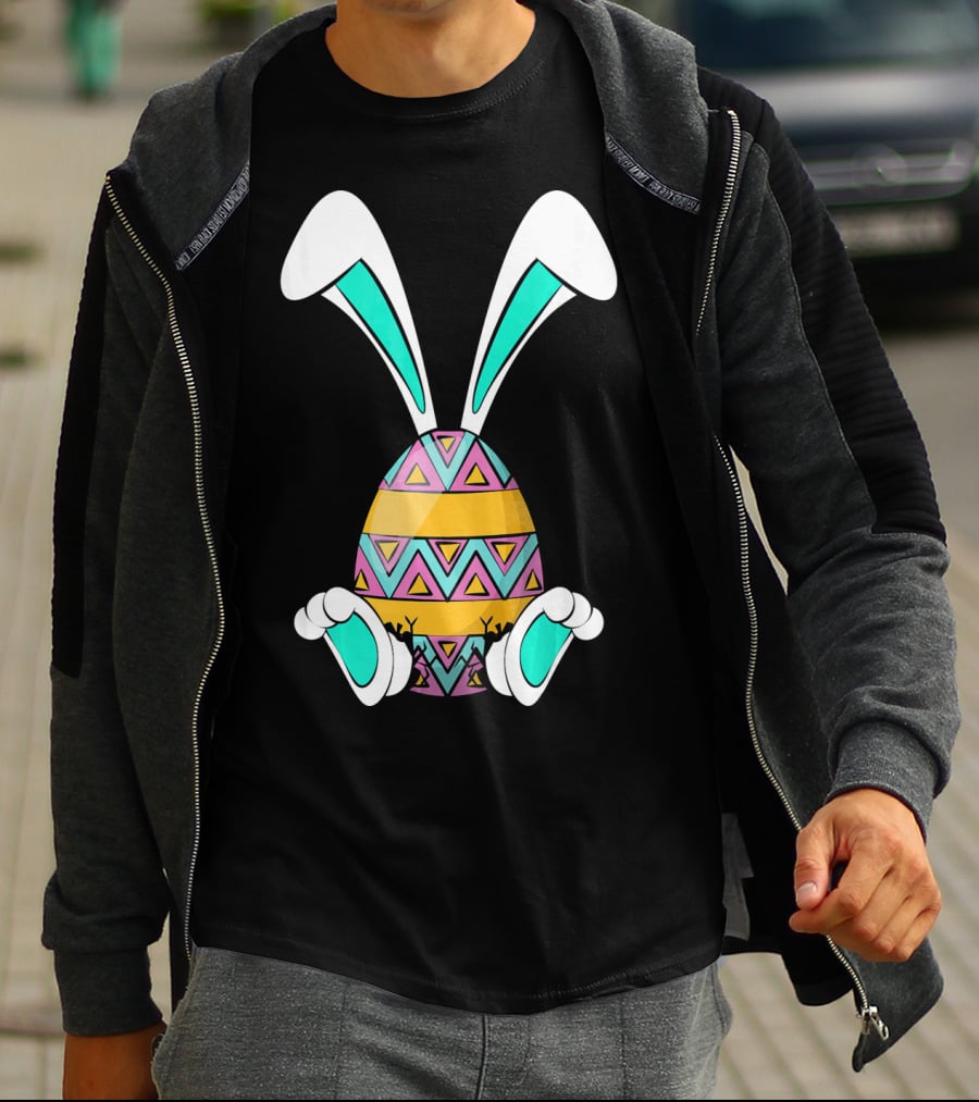 Easter Egg Rabbit Bunny Ears And Legs Colorful T-Shirt