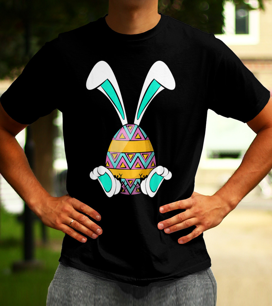 Easter Egg Rabbit Bunny Ears And Legs Colorful T-Shirt