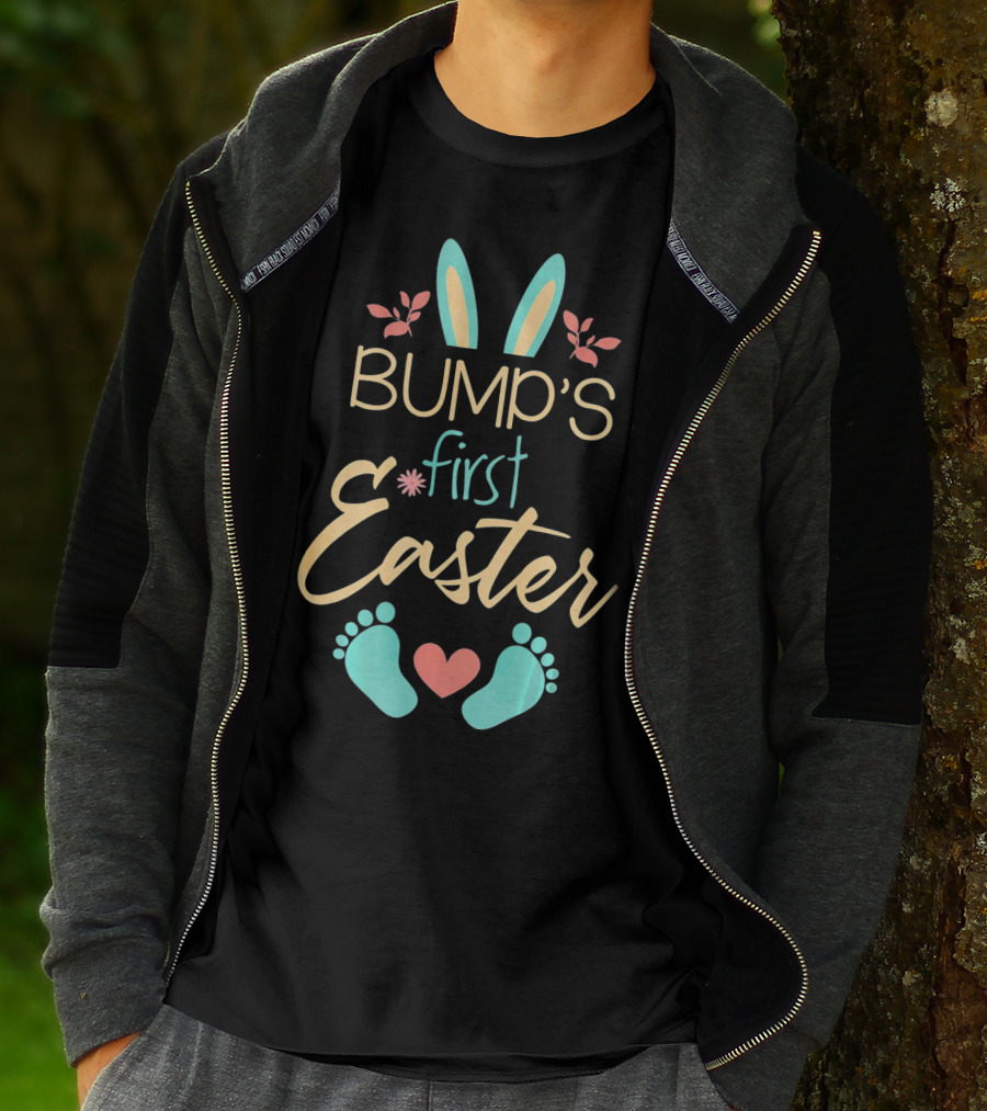 Bump's First Easter Baby Mother Happy Bunny Ears And Feet T-Shirt