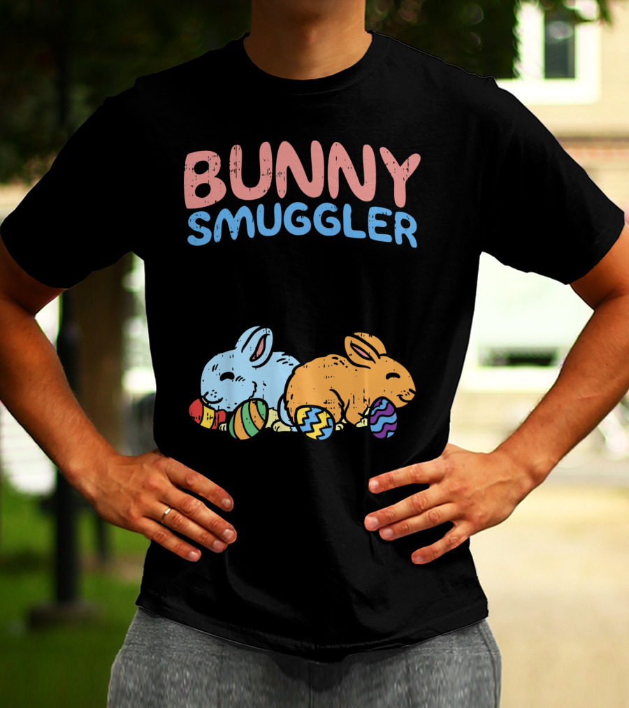 Bunny Smuggler Twins Easter Pregnancy T-Shirt