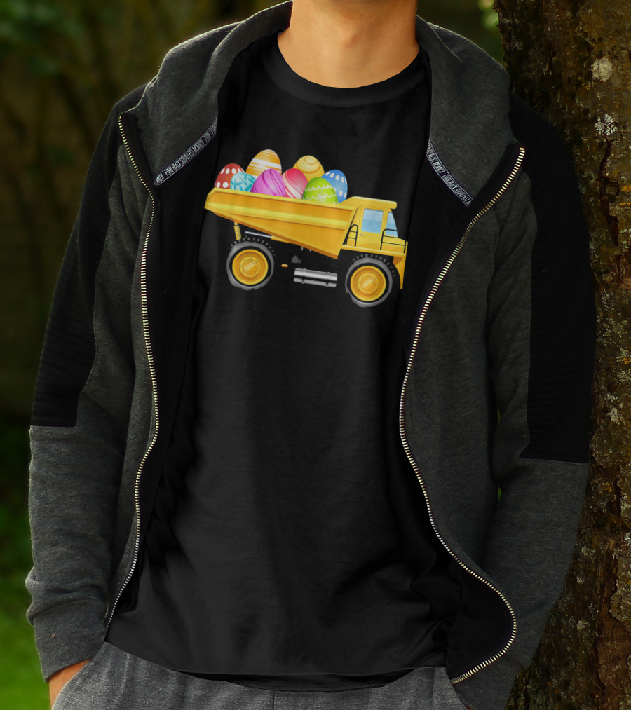 Dump Truck Carrying Colorful Easter Eggs T-Shirt