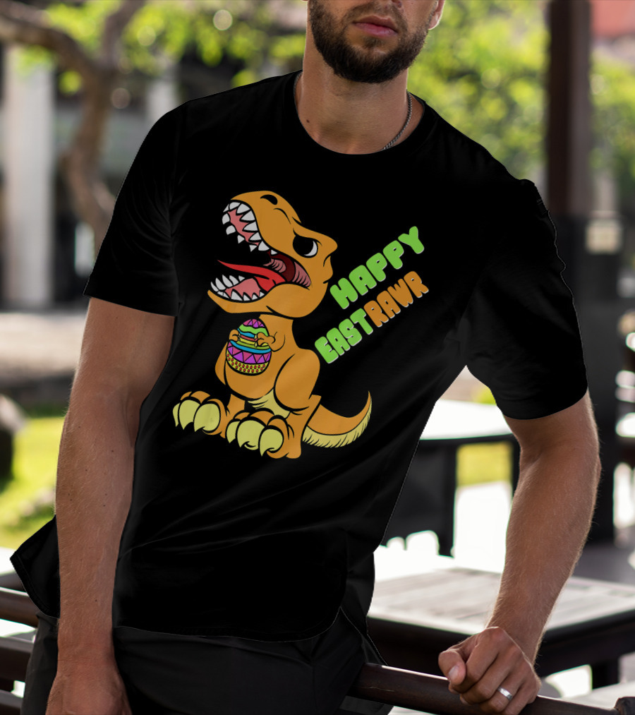 Happy Easter Rex Dinosaur Holding Egg T-Shirt