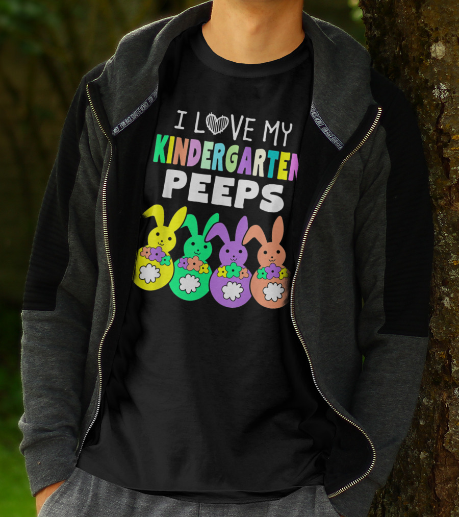 I Love My Kindergarten Peeps Happy Easter Bunnies T-Shirt