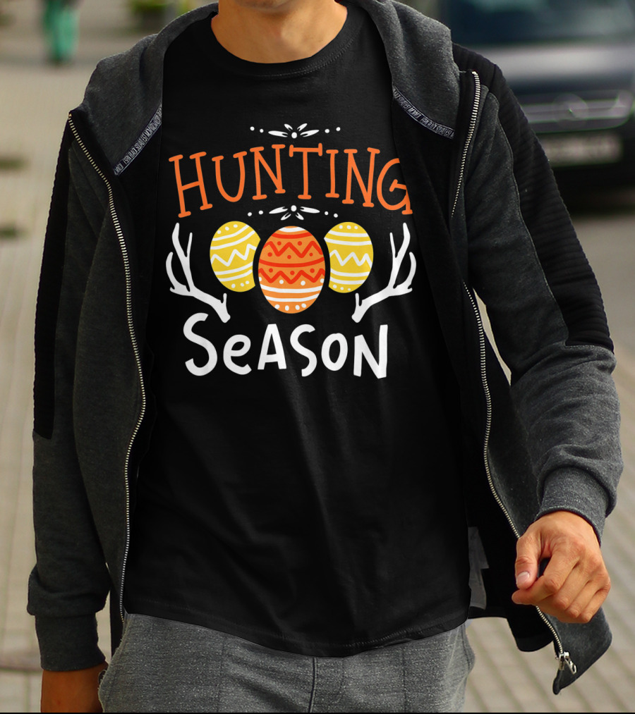 Hunting Season Easter Happy Egg Hunt Deer T-Shirt