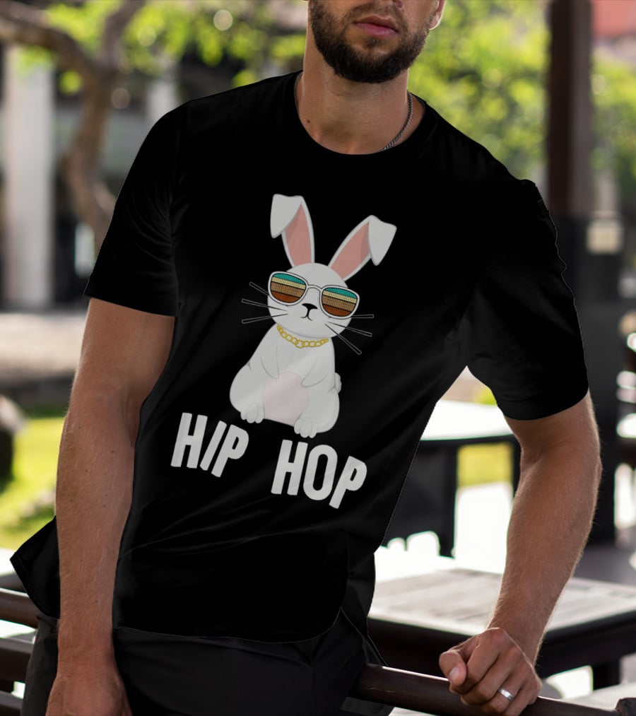 Hip Hop Bunny With Sunglasses And Gold Chain T-Shirt