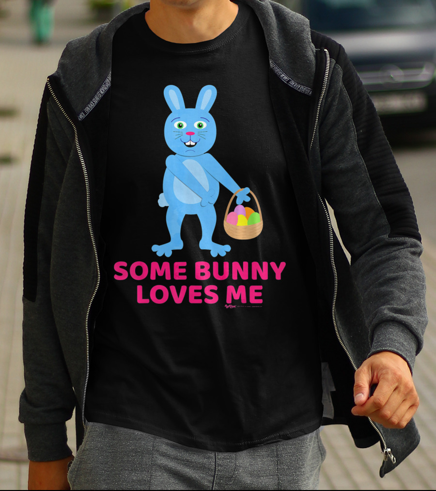 Some Bunny Loves Me Easter Basket Blue Bunny T-Shirt