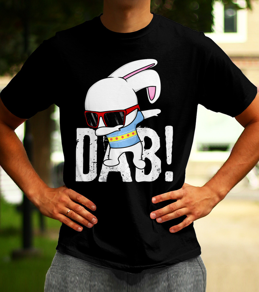Dabbing Bunny Hip Hop Easter Dab With Sunglasses T-Shirt