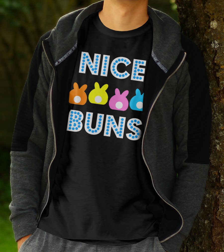 Nice Buns Funny Easter Cute Bunnies Colored Tails T-Shirt
