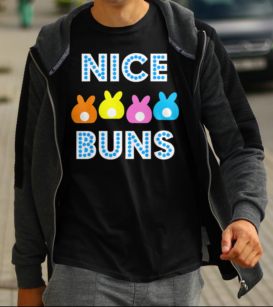 Nice Buns Funny Easter Cute Bunnies Colored Tails T-Shirt