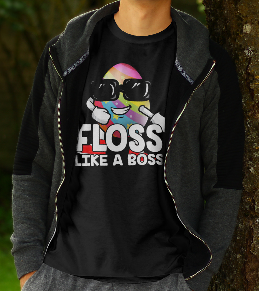 Floss Like A Boss Rainbow Egg With Sunglasses T-Shirt