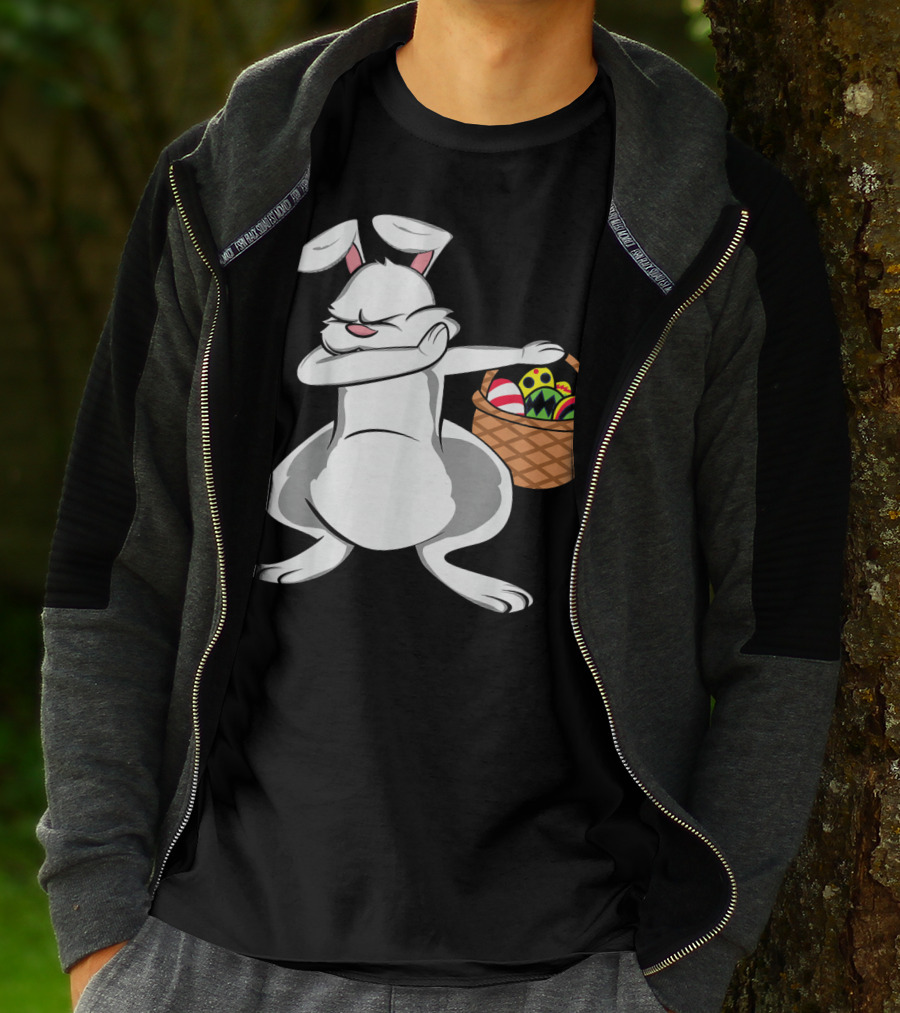 Easter Bunny Dab With Basket Of Colorful Eggs T-Shirt