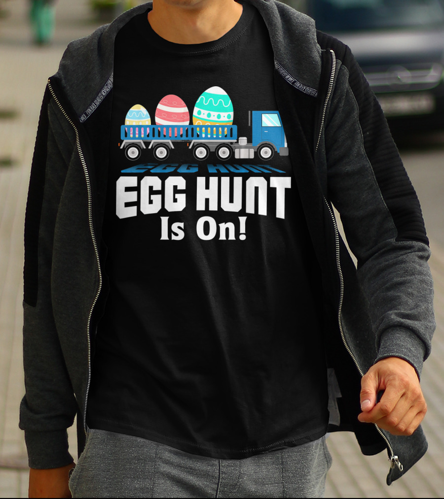 Egg Hunt Is On Easter Truck Carrying Easter Eggs T-Shirt