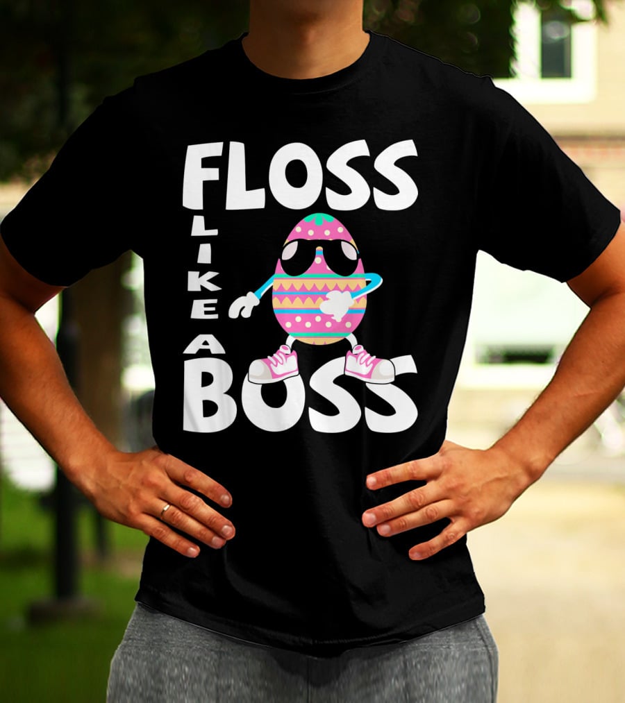 Floss Like A Boss Cute Flossing Easter Egg T-Shirt