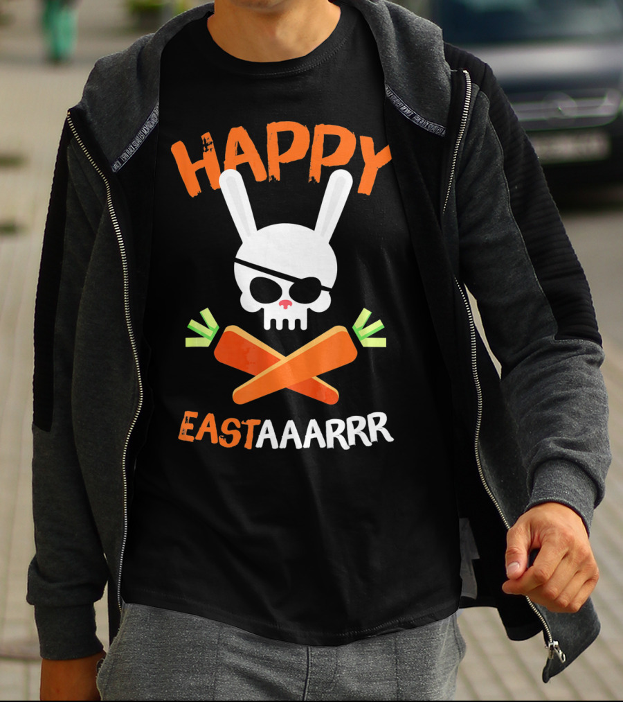 HAPPY EASTAAARRR Bunny Skull Pirate Carrots T-Shirt