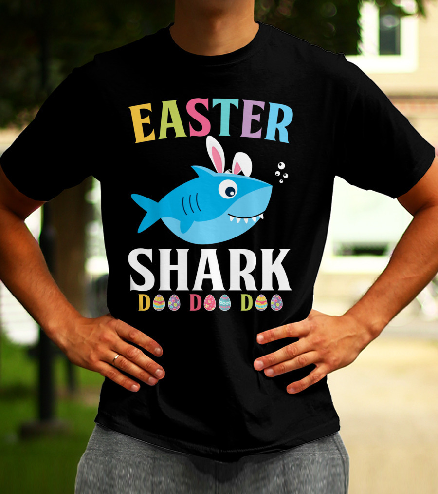 Easter Shark Bunny Do Do Do Kids Toddler T-Shirt