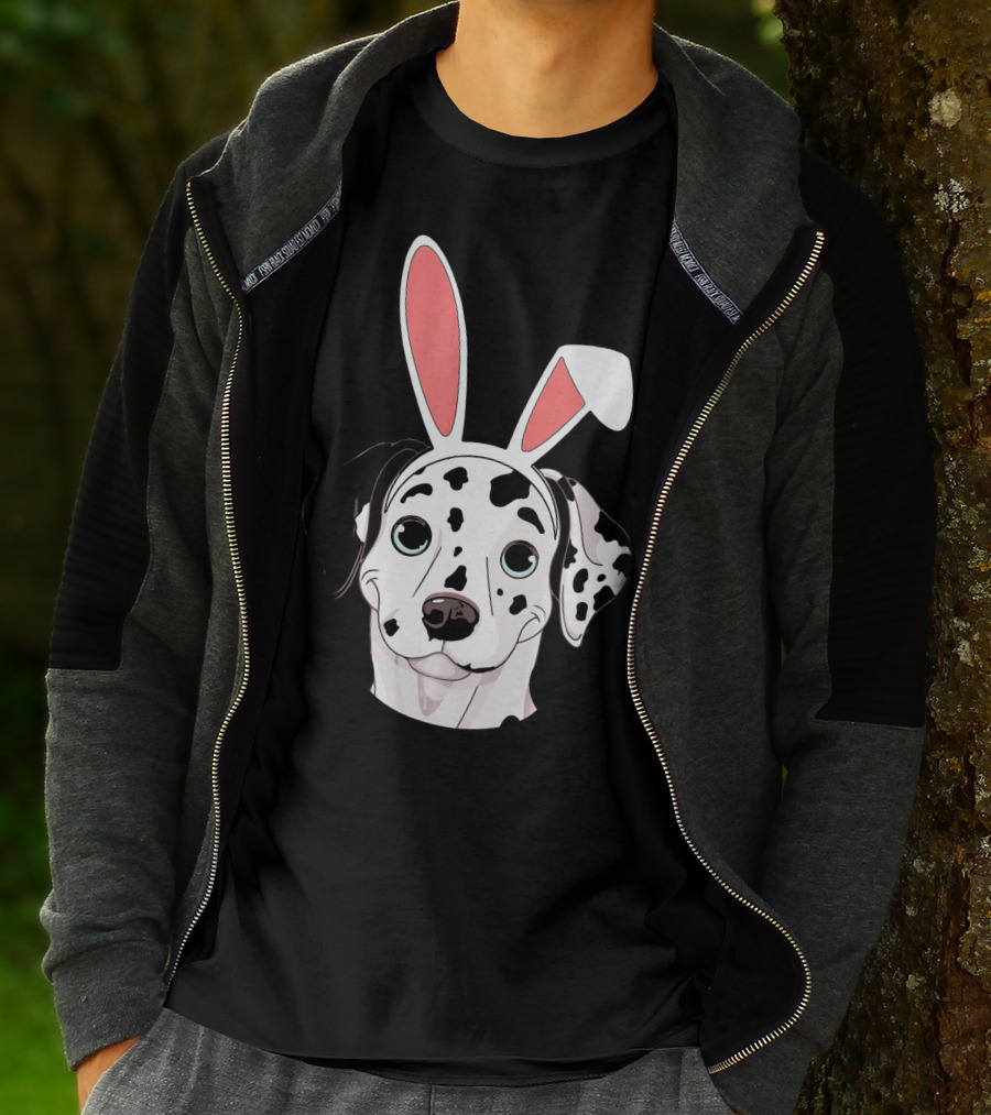 Dalmatian With Bunny Ears For Happy Easter T-Shirt