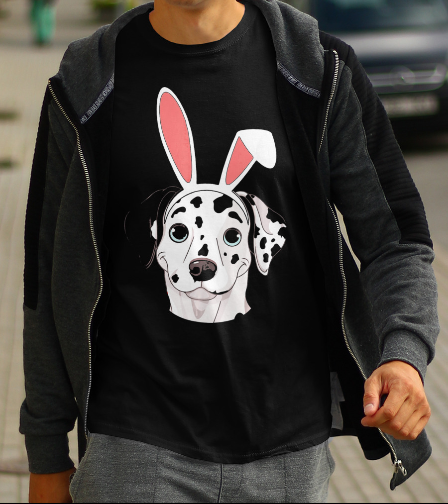 Dalmatian With Bunny Ears For Happy Easter T-Shirt
