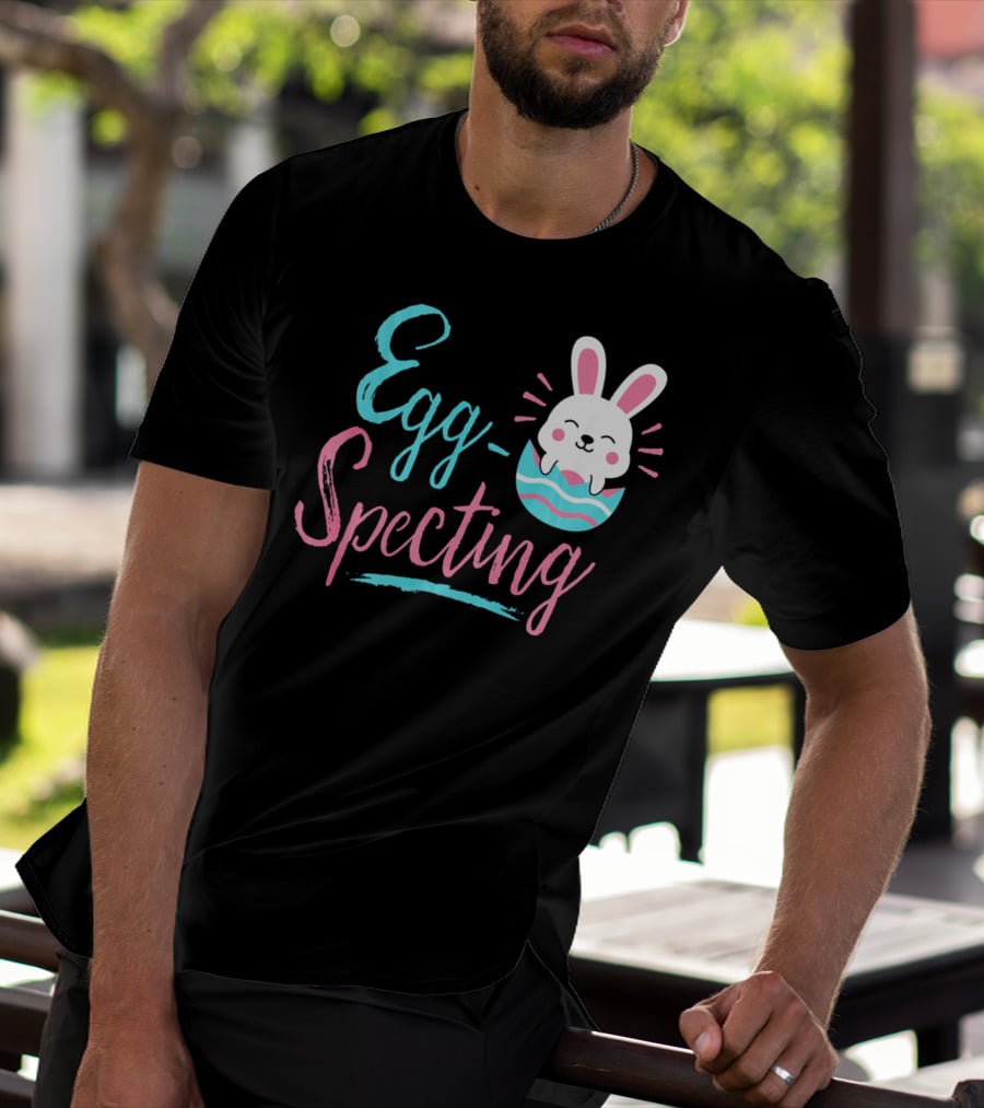 Egg-Specting Funny Easter Bunny In Decorated Egg T-Shirt