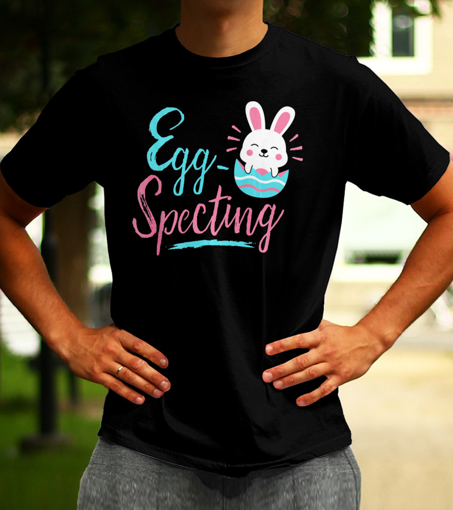 Egg-Specting Funny Easter Bunny In Decorated Egg T-Shirt