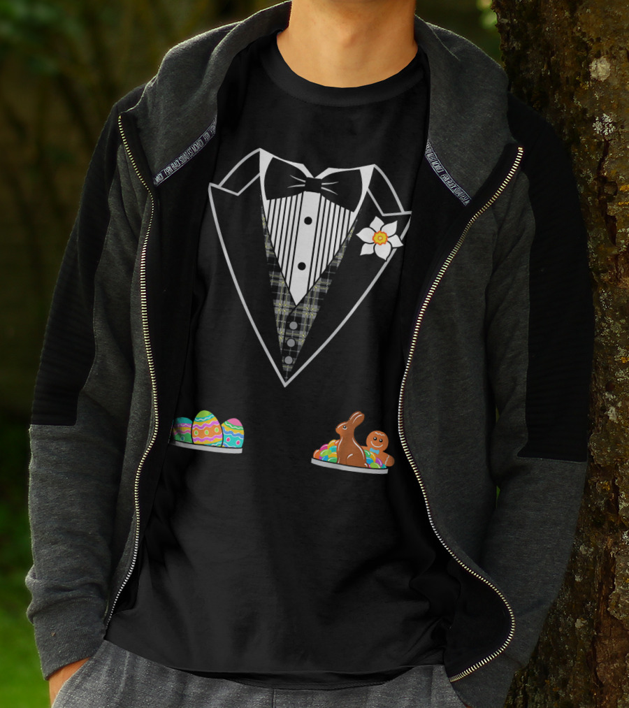 Easter Tuxedo With Eggs Chocolate Bunny And Gingerbread T-Shirt