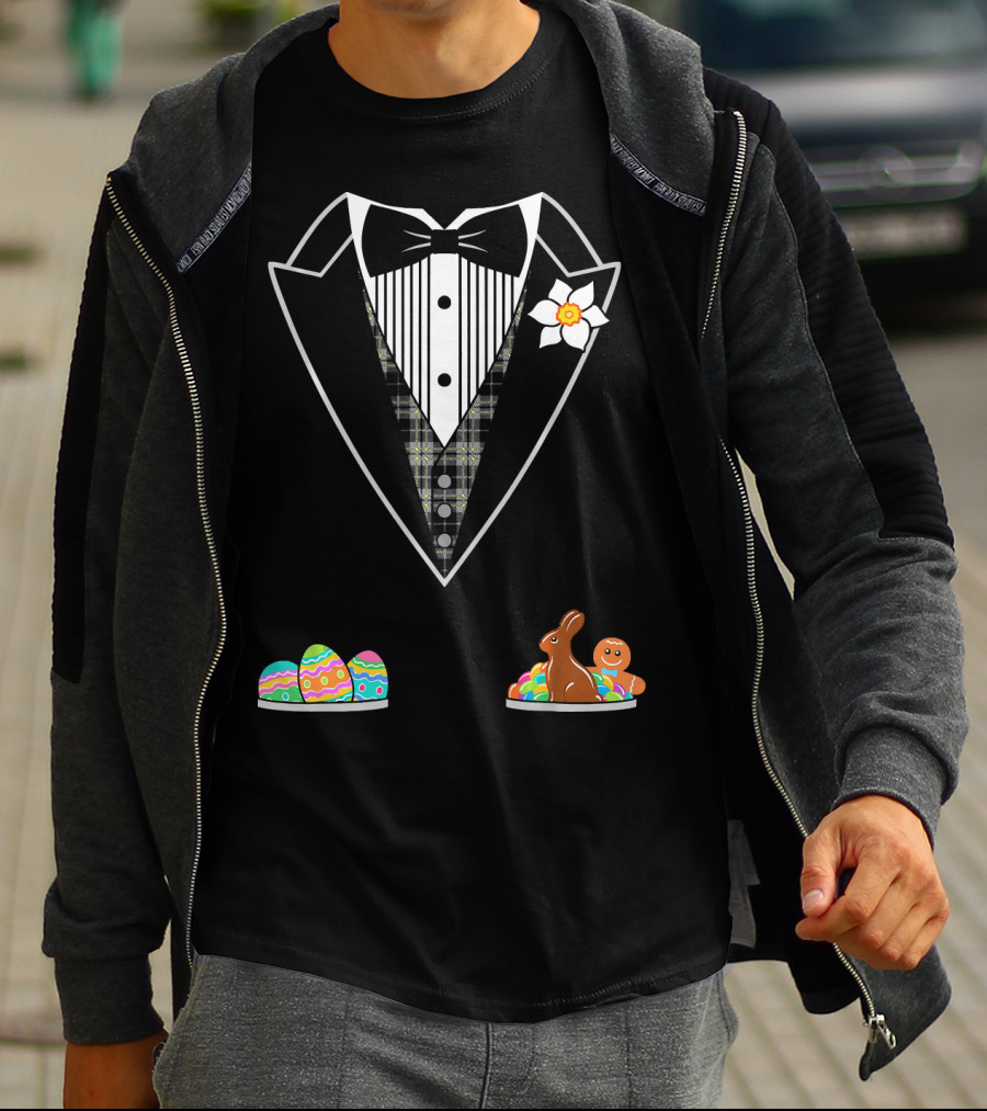 Easter Tuxedo With Eggs Chocolate Bunny And Gingerbread T-Shirt