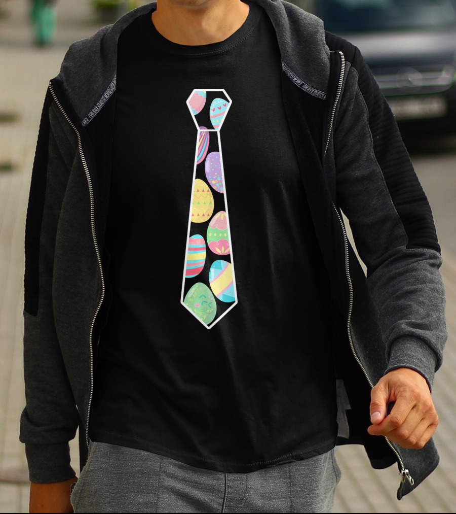 Colorful Easter Eggs Neck Tie T-Shirt