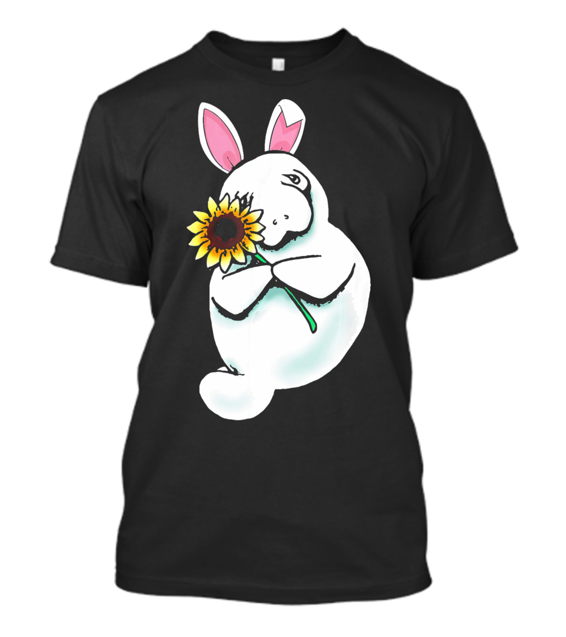 Sunflower Hugging Manatee Bunny T-Shirt
