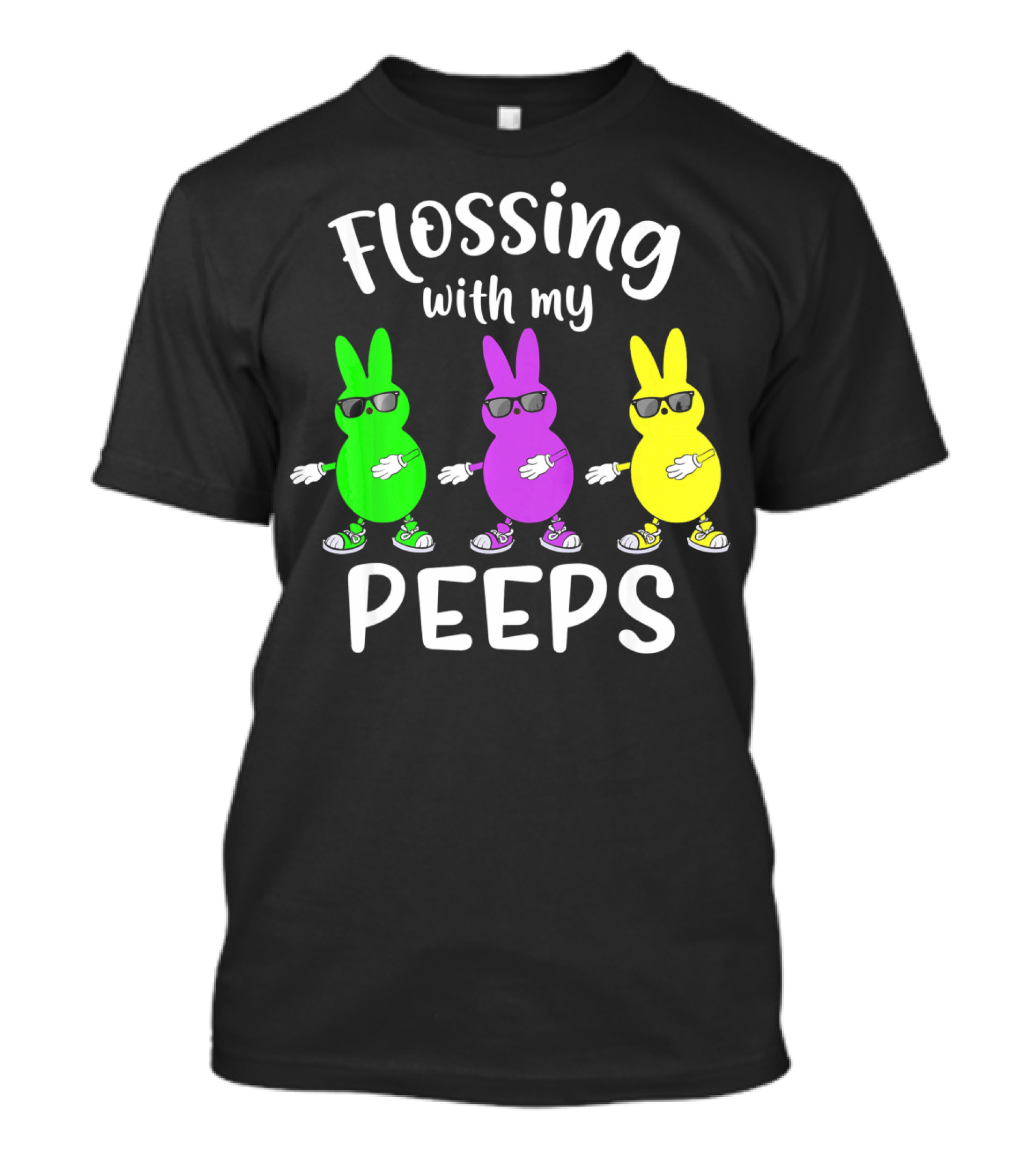 Flossing With My Peeps Bunny Dancing Fun T-Shirt