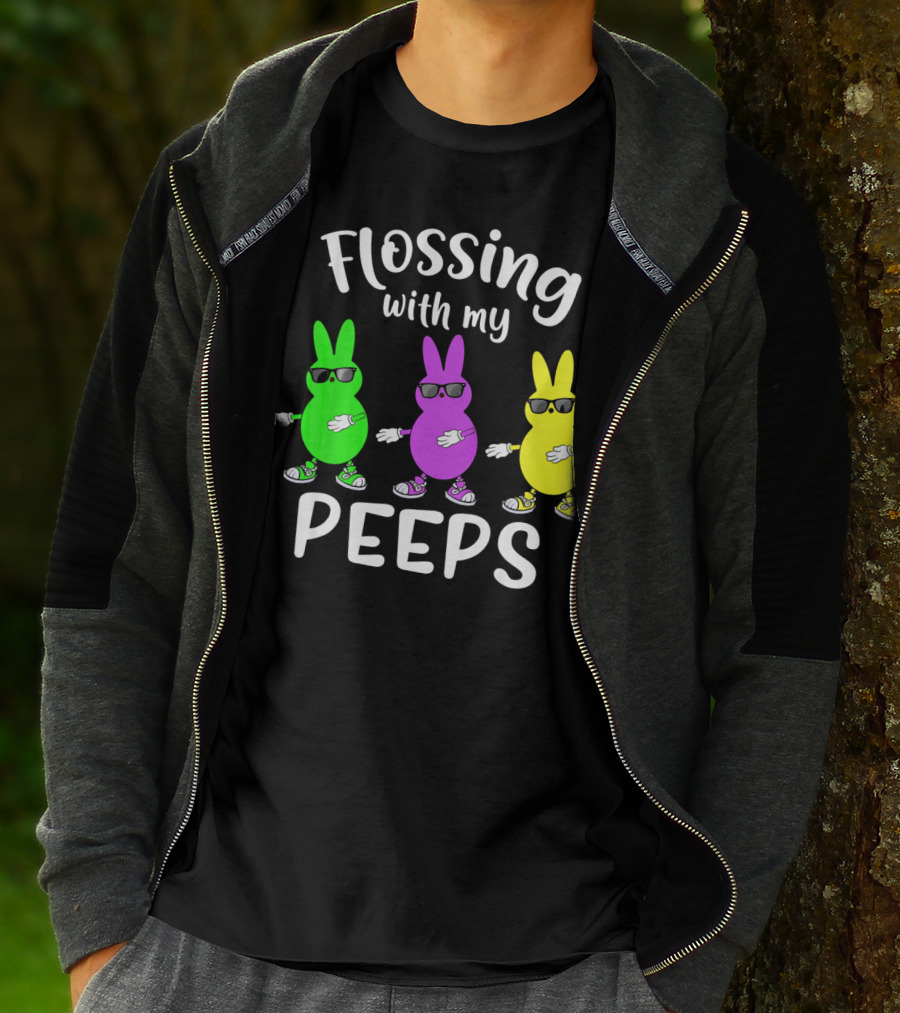 Flossing With My Peeps Bunny Dancing Fun T-Shirt