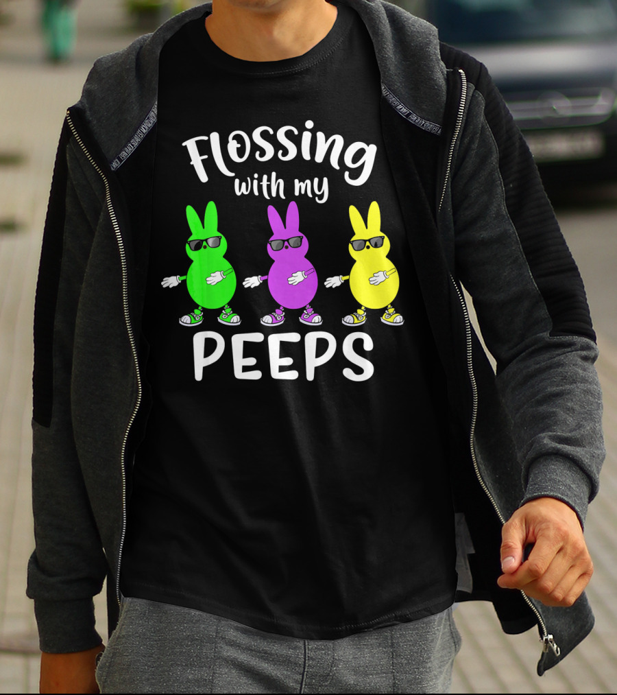 Flossing With My Peeps Bunny Dancing Fun T-Shirt