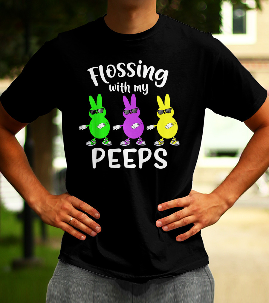 Flossing With My Peeps Bunny Dancing Fun T-Shirt