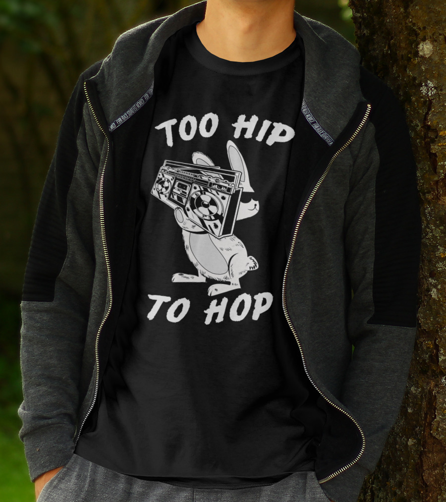 Too Hip To Hop Easter Bunny Rapp Boombox Cool Shades T-Shirt
