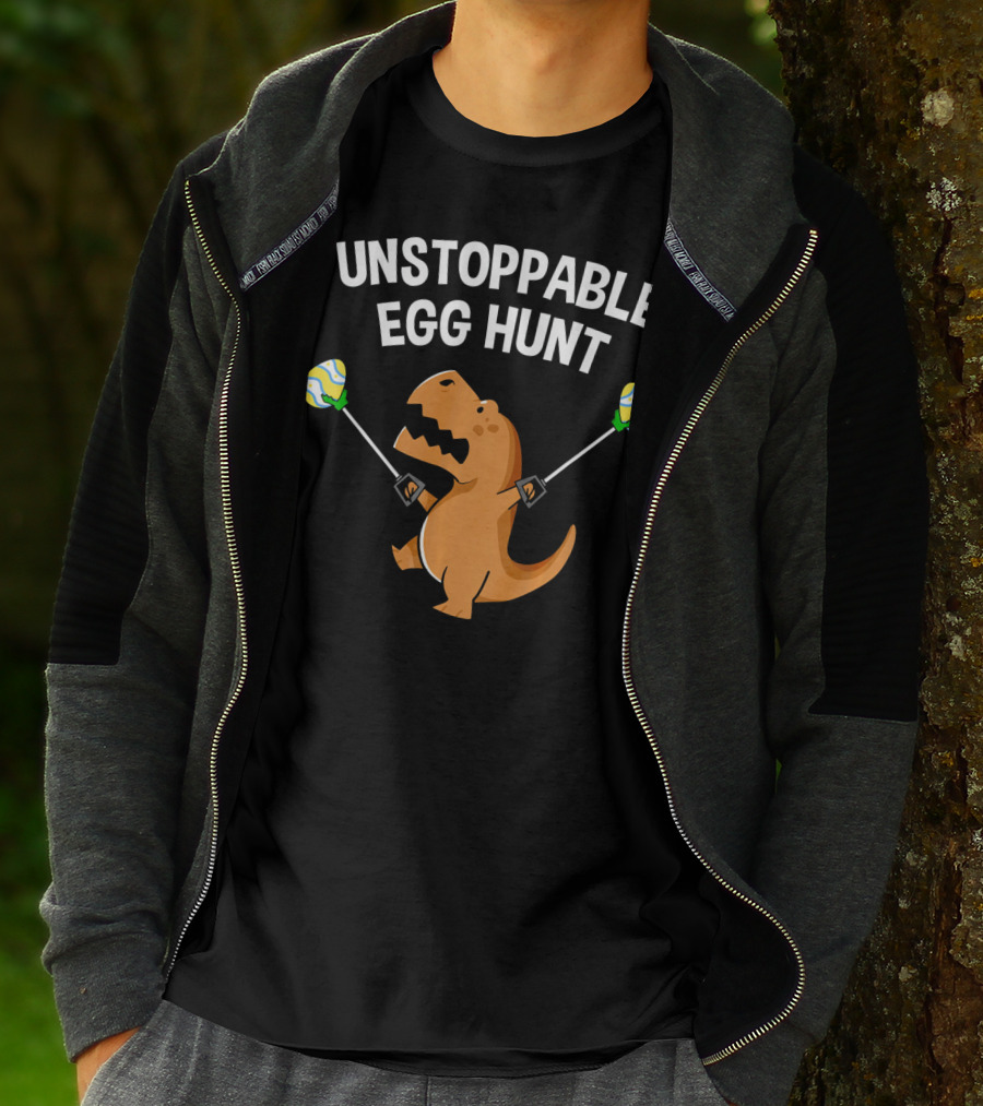 Unstoppable Egg Hunt Funny Rex Dinosaur Easter T-Shirt