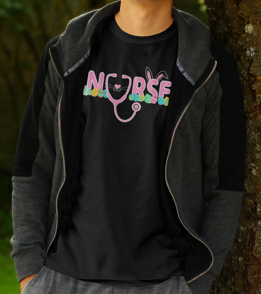 Nurse Stethoscope Easter Egg Bunny Ears T-Shirt